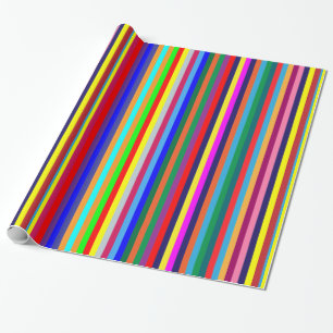 Glossy Wrapping Paper Colorful Stripe Geschenkpapier