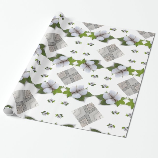 Glossy Wrapping Paper, Cotton Gray Triangle Geschenkpapier (Ungerollt)