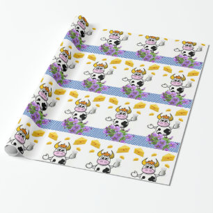 Glossy Wrapping Paper, Kuh Karierter Käse Geschenkpapier