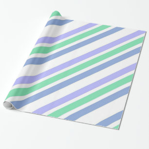 Glossy Wrapping Paper Lila Green Strip Geschenkpapier