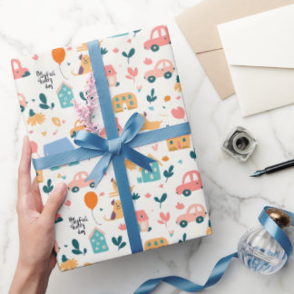 Glossy Wrapping Paper mit spielerischem Muster Geschenkpapier