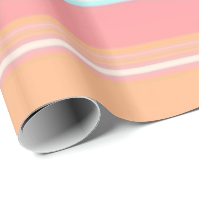 Glossy Wrapping Paper Pastellstreifen Geschenkpapier (Rolleneckpunkt)
