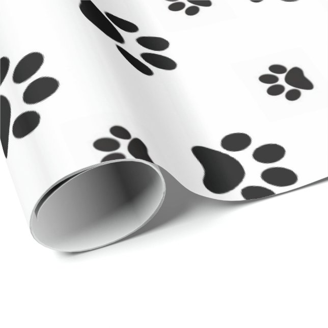 Glossy Wrapping Paper Paws Hunde Welpenkatze KItte Geschenkpapier (Rolleneckpunkt)