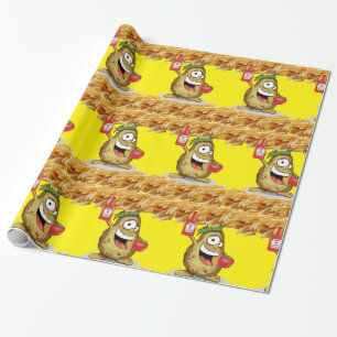 Glossy Wrapping Paper, Potato French Fries Ketchup Geschenkpapier