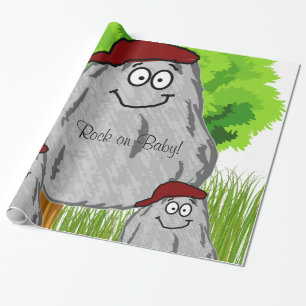 Glossy Wrapping Paper, Rocks Rock on Baby! Geschenkpapier