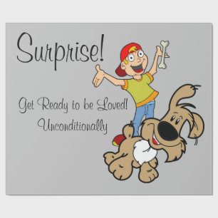 Glossy Wrapping Paper, Überraschungshund Geschenkpapier