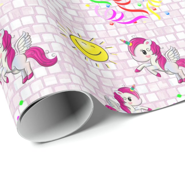 Glossy Wrapping Paper Unicorn Geschenkpapier (Rolleneckpunkt)