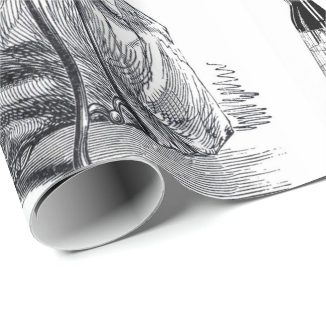 Glossy Wrapping Paper Vintag Nähen Geschenkpapier (Rolleneckpunkt)