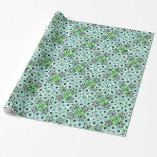 Glossy Wrapping Papier grün geometrisch Geschenkpapier