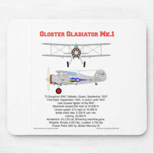 Gloster Gladiator Zweiflugzeug von 73 Staffel RAF  Mousepad