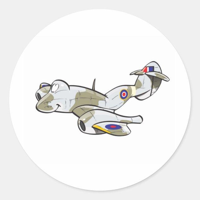 Gloster Meteor Runder Aufkleber (Vorderseite)