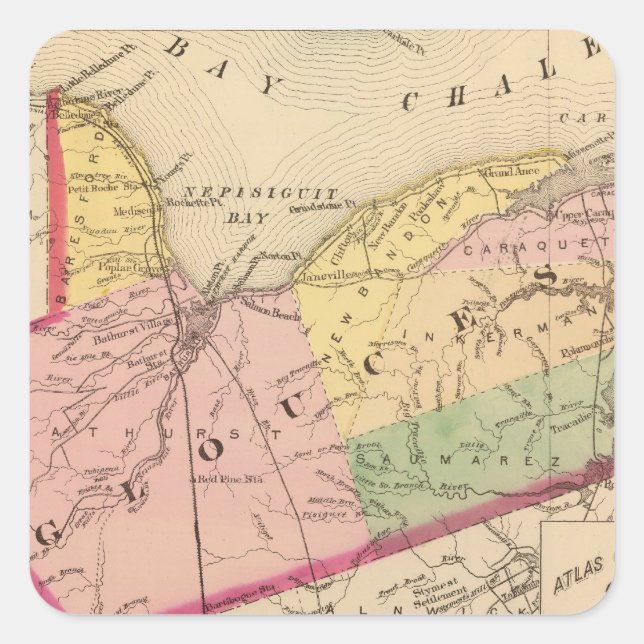 Gloucester Co., NB Quadratischer Aufkleber (Vorderseite)