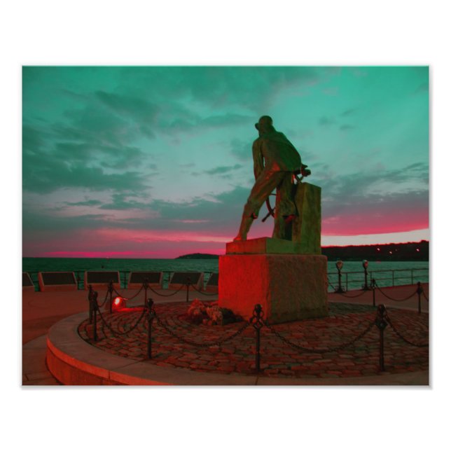 GLOUCESTER FISHERMAN STATUE FOTO DRUCKEN (Vorne)