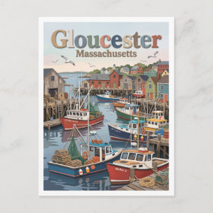 Gloucester Harbor Massachusetts Postkarte