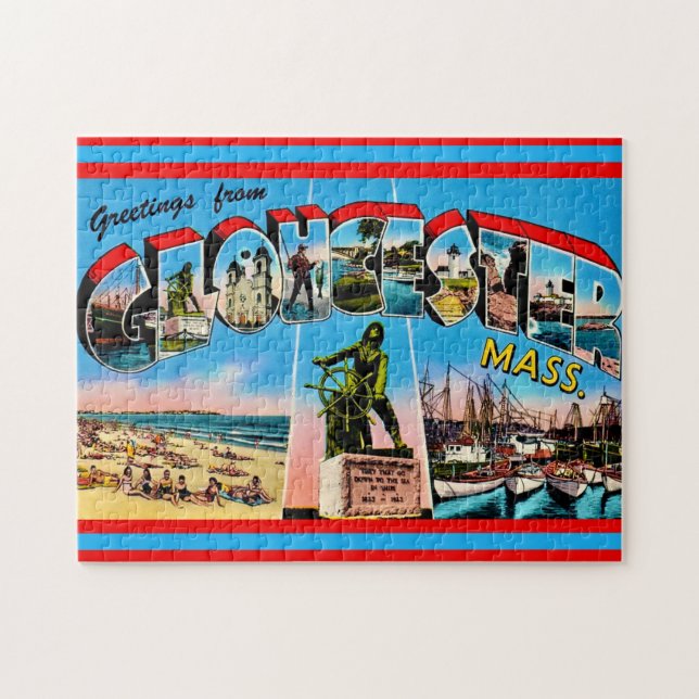  Gloucester MA Greeting Jigsaw Puzzle (Horizontal)