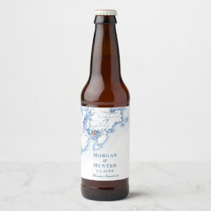 Gloucester MA Hochzeit in Urlaubsort Elegant Bierflaschenetikett