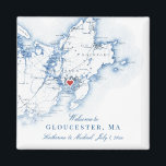 Gloucester Massachusetts Map-Gastgeschenk Hochzeit Magnet<br><div class="desc">Schnelle und einfache Bestellung! Diese Magnete von Gloucester, MA sind perfekt, um Gäste aus der Stadt mit Begrüßungsgeschenken zu empfangen oder sie für Ihre Hochzeitsfeier anzupassen. Ob Sie den Knoten in Cruiseport Goucester, Beauport Hotel, The Elks Bass Rocks oder im Hammond Castle Museum verbinden, dieser Gloucester, Massachusetts Magnet für Ihre...</div>