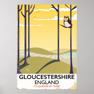 Gloucestershire, England Zug-Reiseposter. Poster