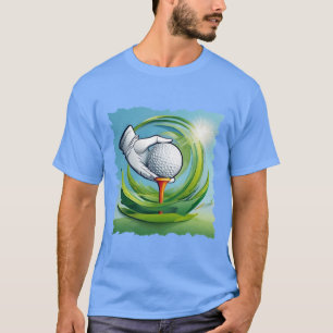 Glove Hand Platzierung einer Golfball T-Shirt