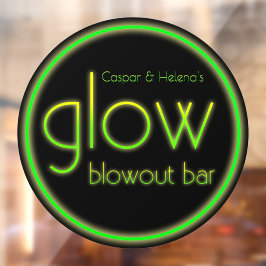 Glow Blowout Bar Fügen Sie Ihren Namen Neon Green  Fensteraufkleber
