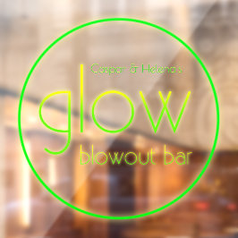 Glow Blowout Bar Fügen Sie Ihren Namen Neongrün hi Fensteraufkleber