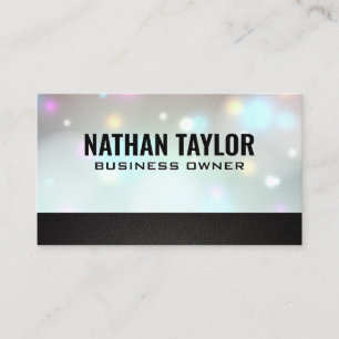 Glow Bokeh   Black Texture Trim Visitenkarte