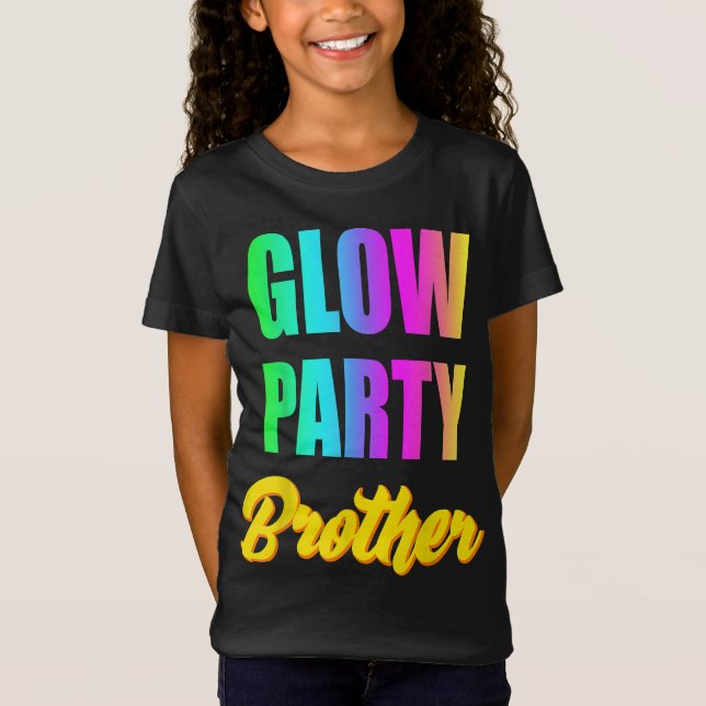 Glow Brother Retro 80er Birthday Party - Geschenk T-Shirt (Vorderseite)