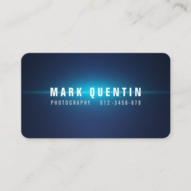 Glow Burst Dark Fotografy Business Card Visitenkarte (Vorderseite)