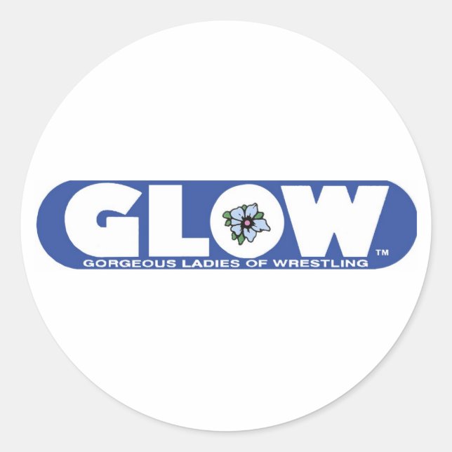 GLOW Button Blue Logo Runder Aufkleber (Vorderseite)