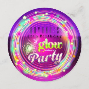 Glow Circles & Stars Einladungen zur Geburtstagspa