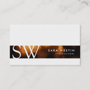 Glow Ember Monogram Modern Chic Business Card Visitenkarte