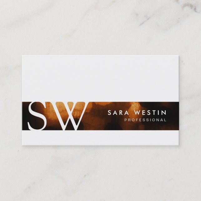 Glow Ember Monogram Modern Chic Business Card Visitenkarte (Vorderseite)