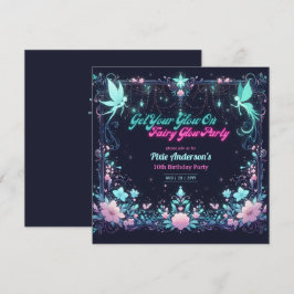 Glow Fairy Party Thema - Märchen nach Dunkelheit Einladung