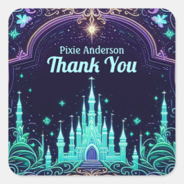 Glow Fairy Party Thema - Märchen nach Dunkelheit Quadratischer Aufkleber