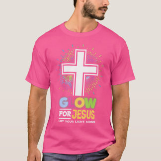Glow für Jesus Christliches Kreuz T-Shirt Jesus Ch