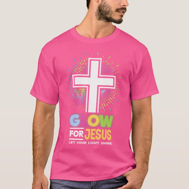 Glow für Jesus Christliches Kreuz T-Shirt Jesus Ch (Vorderseite)