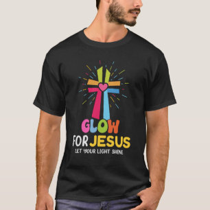 Glow für Jesus Ließ dein Licht Shine Faith Cross c T-Shirt