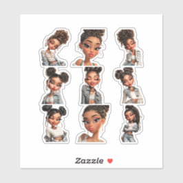 Glow Getter Sticker Pack | 9 Fashion Portraits