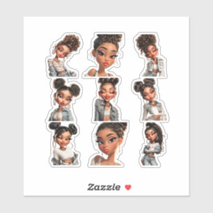 Glow Getter Sticker Pack   9 Modeporträts