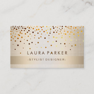 Glow Glitzer Gold Confetti Elegante Visitenkarte