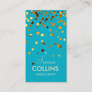 Glow Glitzer Sparkle Aquamarin Gold Makeup Artist Visitenkarte