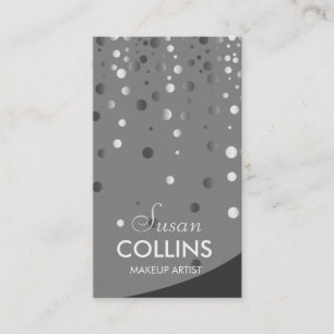 Glow Glitzer Sparkle Gray Makeup Artist Fashion Visitenkarte