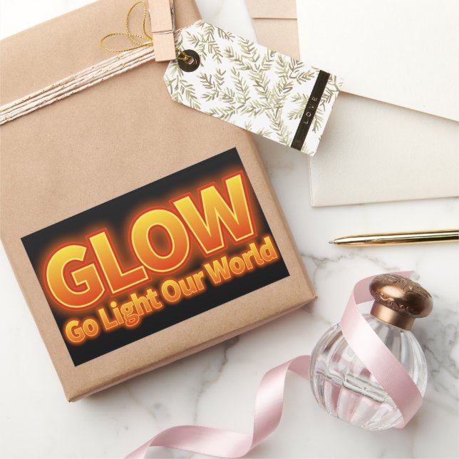 Glow - Go light our world Rechteckiger Aufkleber (Schenken)