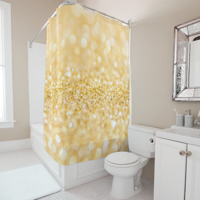 Glow Gold Glitzer Muster Duschvorhang (Beispiel)