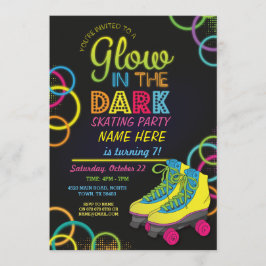 Glow in der Dunkelwalzenschen Skaten zum Geburtsta Einladung