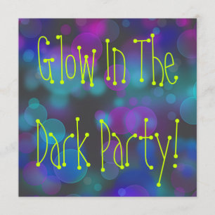 Glow-in-the-Dark-Geburtstagsfeier Einladung