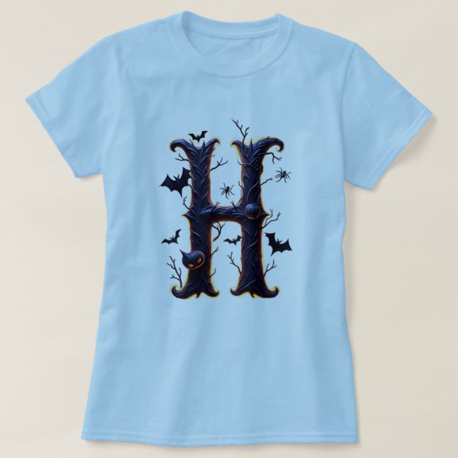 Glow-in-the-Dark Halloween H T-Shirt (Design vorne)