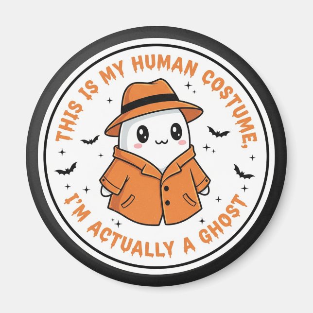 Glow-in-the-Dark Skeleton Costume Sticker Magnet (Vorne)