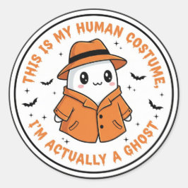 Glow-in-the-Dark-Skelett-Kostenaufkleber Runder Aufkleber