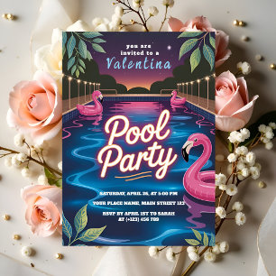 Glow-Nacht-Poolparty-Geburtstag Einladung